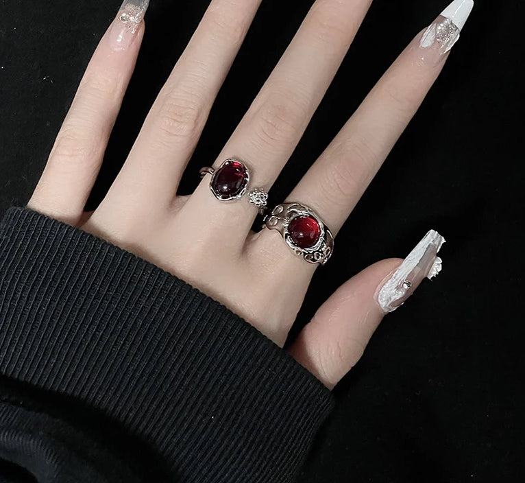 Y2K Gothic Irregular Stone Animal Ring Main image
