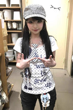 Grunge Cotton Regular Shoulder Short T-shirt