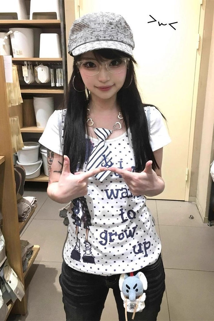 Grunge Cotton Regular Shoulder Short T-shirt