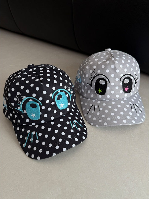 Y2K Lovely Anime Eye Polka Dot Casual Hat