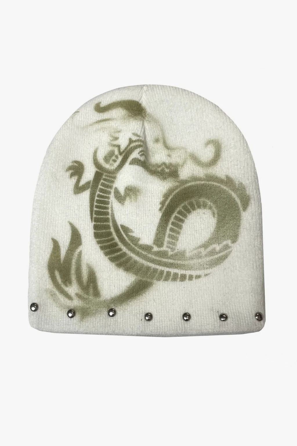 Rivet Decor Printed Knitted Hat