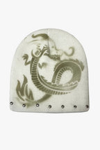 Rivet Decor Printed Knitted Hat