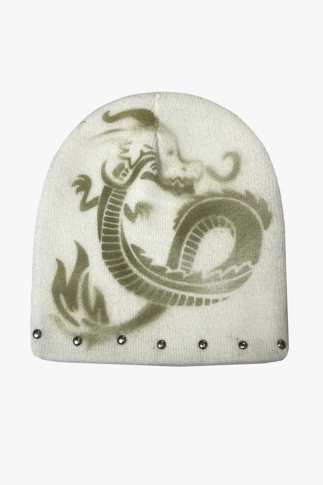 Rivet Decor Printed Knitted Hat