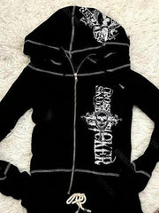 Gothic Punk Hooded Cardigan Hoodie