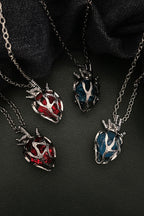 Gothic Hollow Heart Glass Pendant Necklace