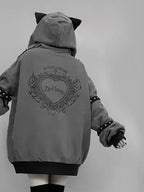 Rivet Detail Hooded Coat