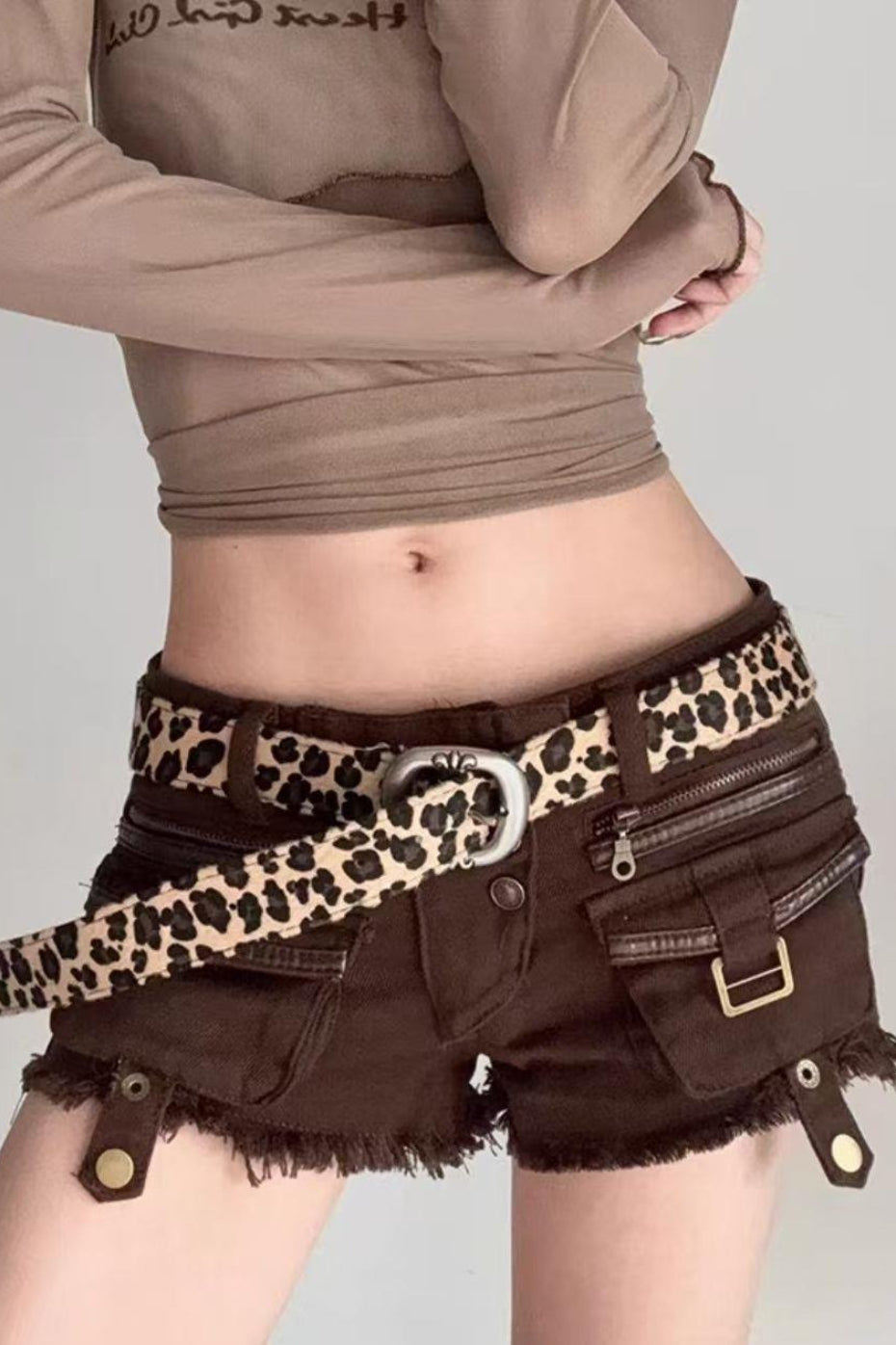 Sexy Bodycon Y2K Cargo Denim Shorts