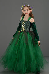 Green Elf Dress Kid Halloween Costume