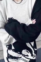 Streetwear Faux Mink Guitar Knit Sweater
