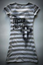 Y2K Dark Stripe Print Short Sleeve T-Shirt