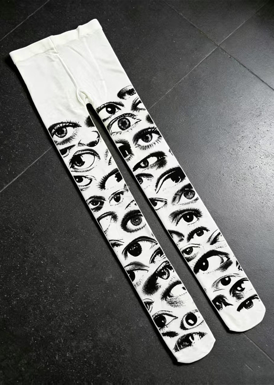Subculture Punk Eye Print Tights Main image