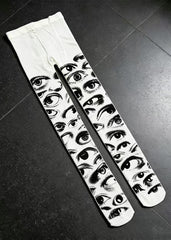 Subculture Punk Eye Print Tights