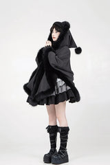 Short Hooded Cardigan Cloak