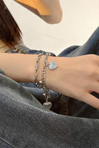 Cross Heart Double Layer Alloy Bracelet