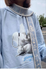 Harajuku Skull Print Knit Scarf