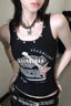 Edgy Punk Design Short Sleeve Crop Top