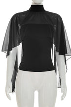 Fitted Bandeau Top with Chiffon Shawl