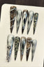 Mechanical Demon Silver Black Press On Nails