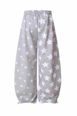 Star Print High Waist Wide-Leg Pants