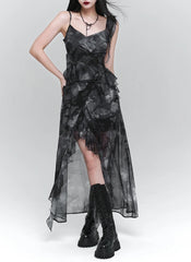 Tie-Dye V-Neck Midi Dress