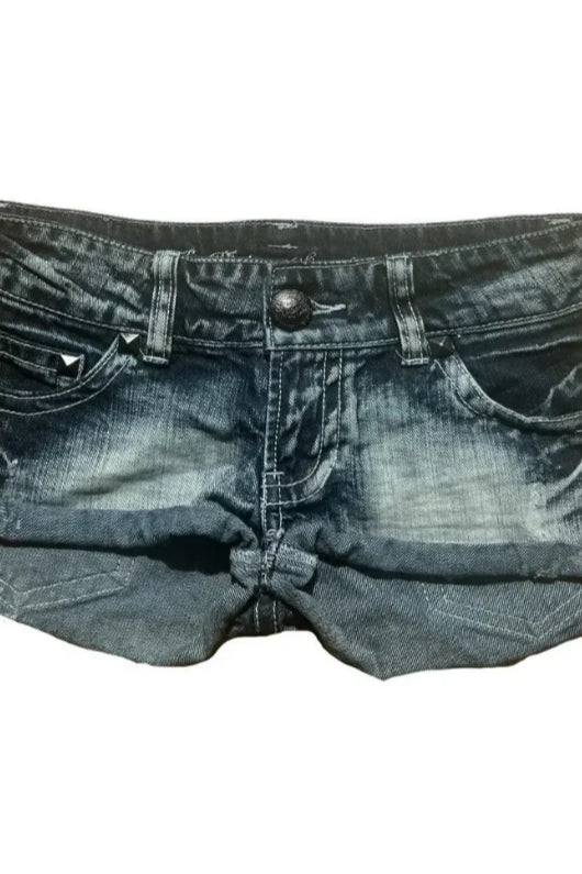 Y2K Color Block Flag Print Low-Rise Shorts