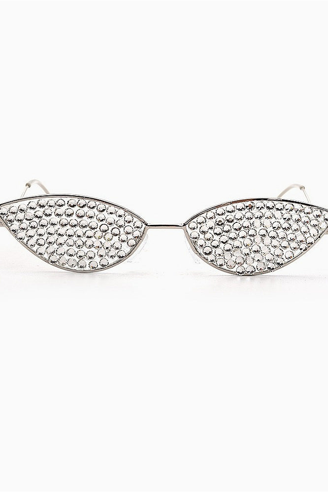 Full Rhinestone Metal Cat Eye Glasses Secondary image