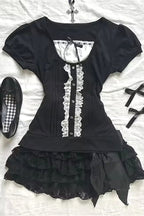 Gothic Lace Spliced T-shirt