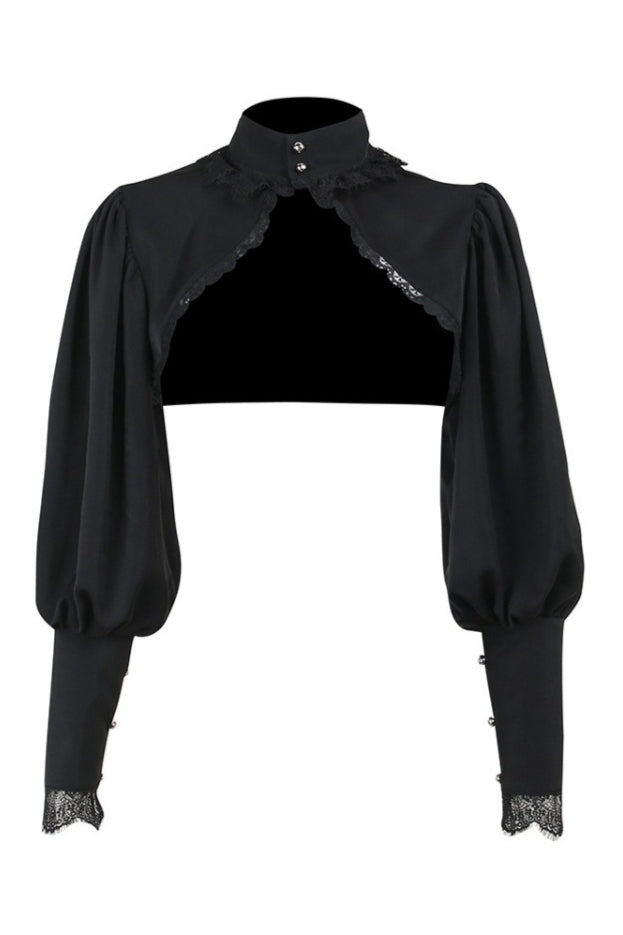 Lace Trim Puff Sleeve Cardigans