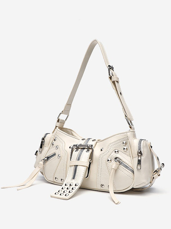 Y2K One Shoulder Moto Crossbody Bag Secondary image