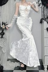 Pastel Goth White Mermaid Skirt