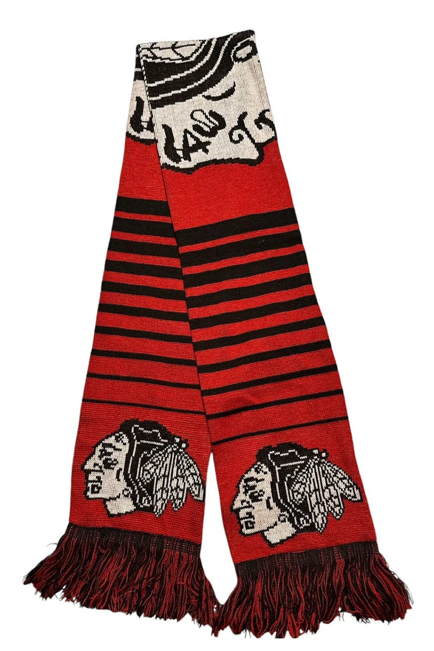 Y2K Dark Stripe Face Print Jacquard Scarf Main image
