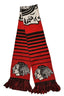 Y2K Dark Stripe Face Print Jacquard Scarf