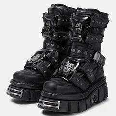 Metal Rivet Punk Gothic Motorcycle Boot