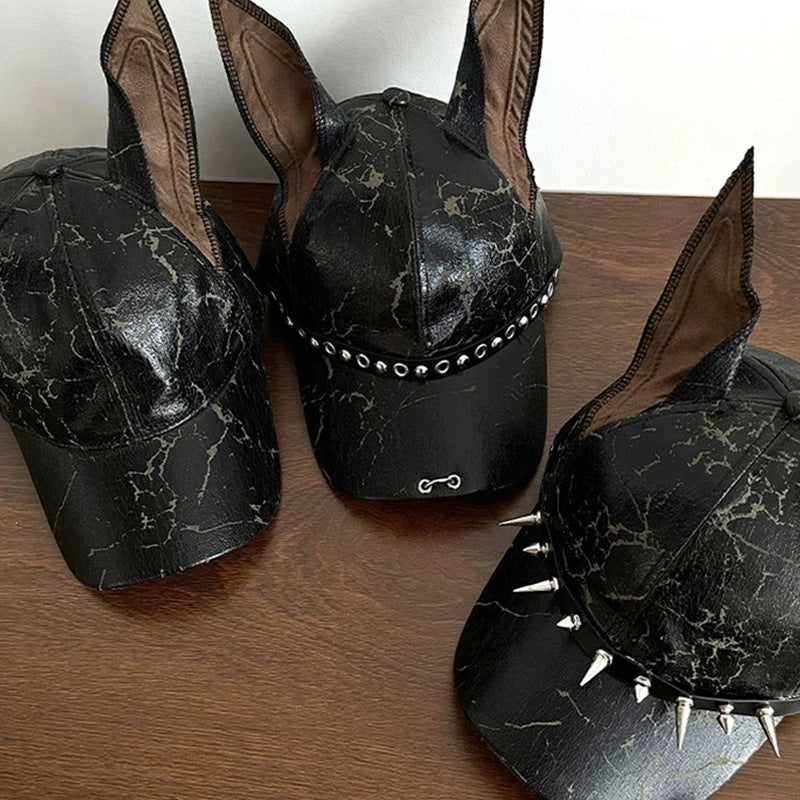 Y2K Punk Rivet Doberman Ear Baseball Hat Secondary image