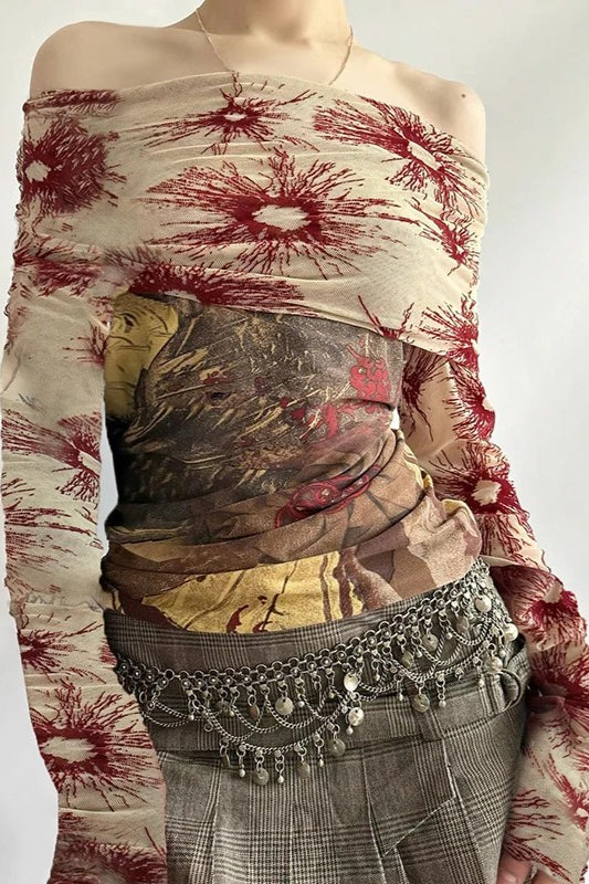 Y2K Floral Long Sleeve T-Shirt Main image