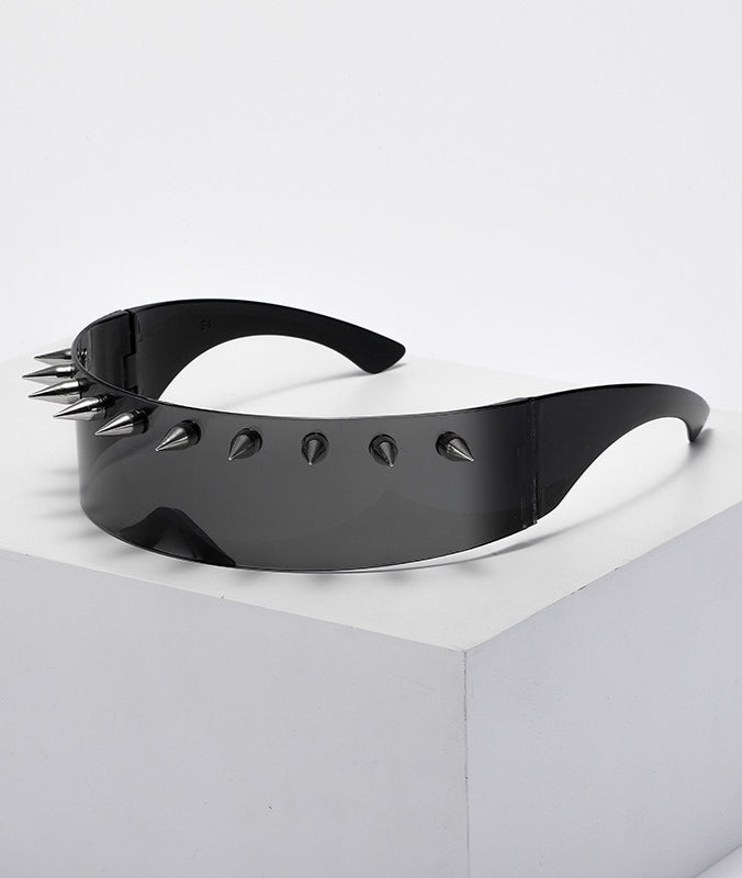 Dark Cyber Punk Spike Decor Glasses