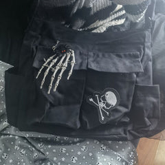 Punk Gothic Large Capacity Trendy Personalized Canvas Shoulder Bag Halloween