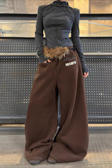 Y2K Elastic Double Waist Printed Casual Pants