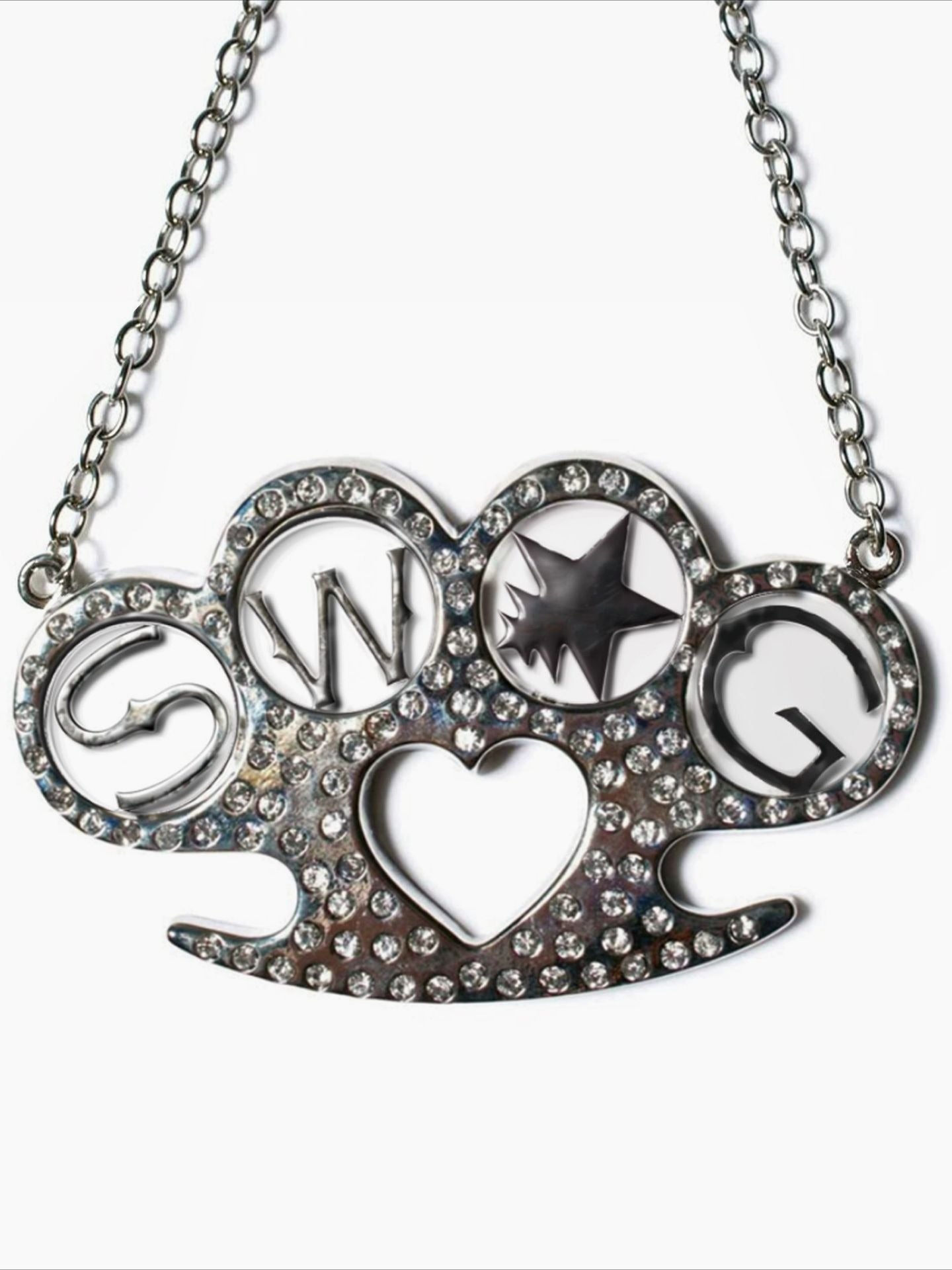Y2K Rhinestone Knuckle Duster Necklace
