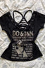 Trendy Y2K Letter Print V-neck Fitted T-shirt