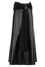 Draped Waist Glossy Maxi Skirts