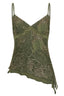Paisley Lace Asymmetric Hem Tank Top