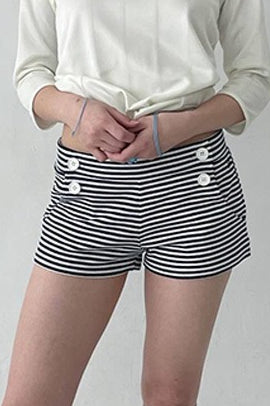 Double Button Side Detail Shorts
