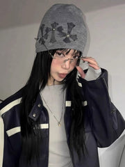 Versatile Punk Dark Solid Knit Hat