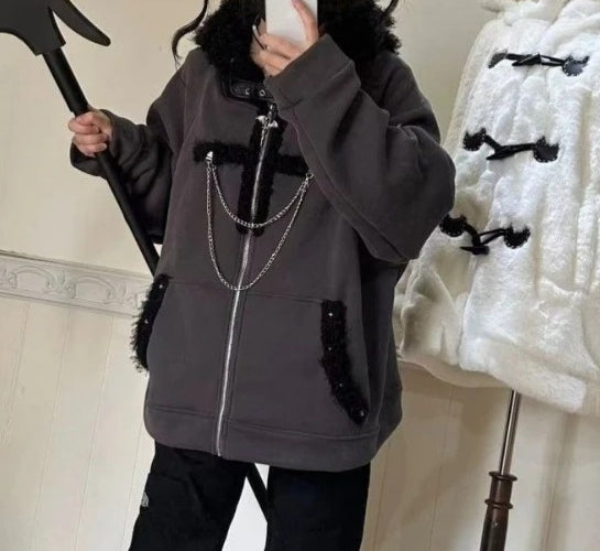 Korean Style Hooded Long Coat Secondary image
