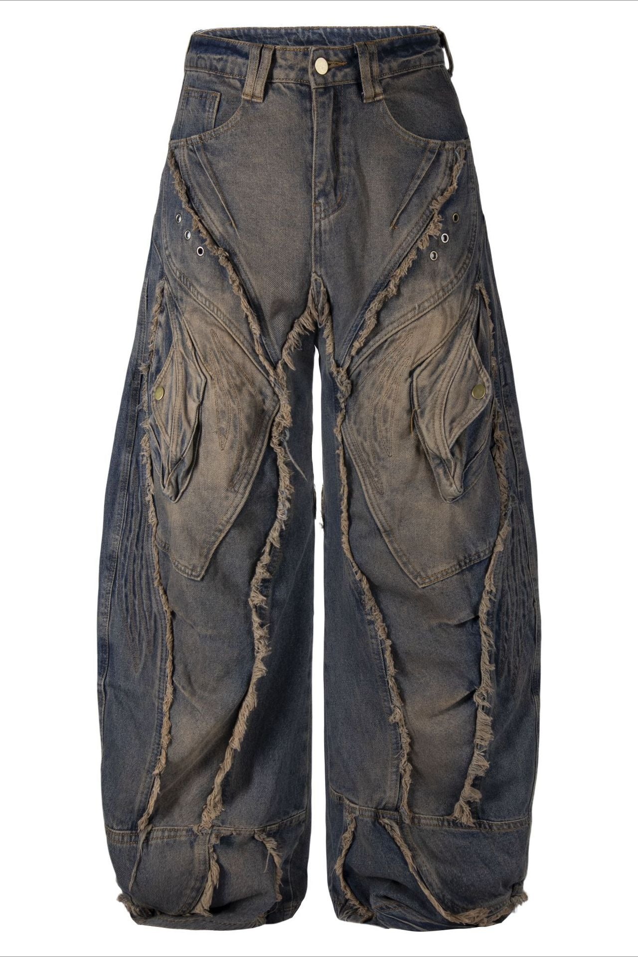 Gothic Frayed Tassel Distressed Straight Leg Pants Main image
