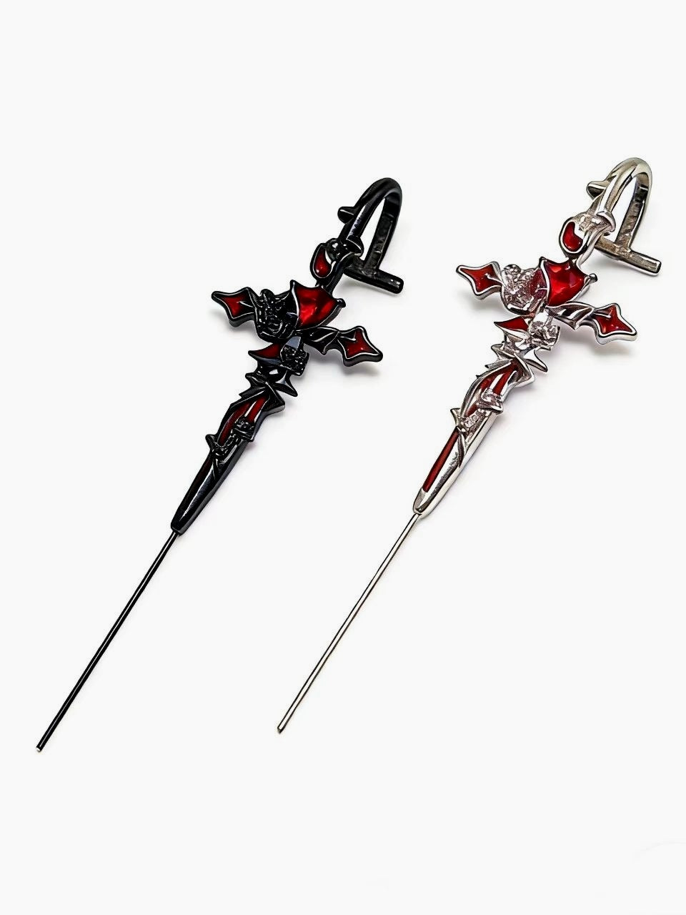 Thorn Gothic Dark Cross Earrings