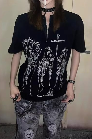Contrast Graphic Short Sleeve T-Shirt