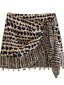 Fashion Printed Double Placket Mini Skirt