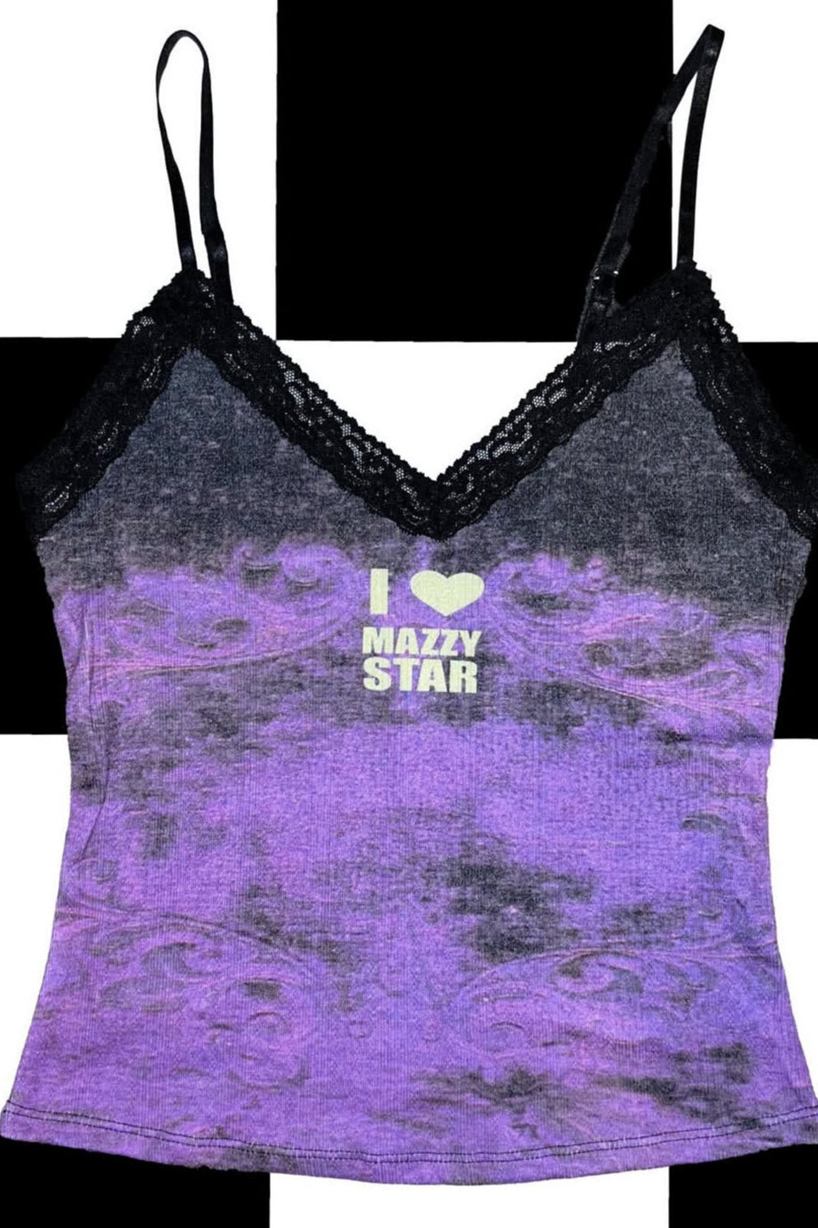 Lace Trim Galaxy Print Cami Top Secondary image